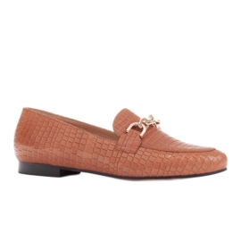 Marco Shoes Ballerinas med guldkæde brun