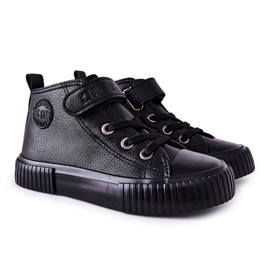 Børns høje sneakers med velcro Big Star II374016 Sort