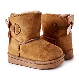 FR1 Børns varme snestøvler Khaki Funky brun