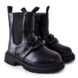FR1 Børnestøvler Warm Black Hinea Chain sort