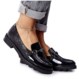 Lædersko Nicole Lacquered Black 2667 sort