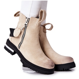 PS1 Isolerede støvler med lynlås Beige Cortona