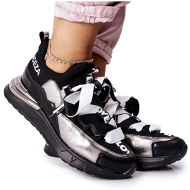 Vinceza Sportssko Sneakers Sort og Sølv Dexla