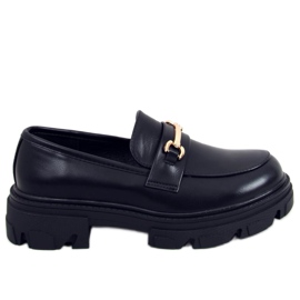 Sort YY11 Sorte loafers med tykke såler