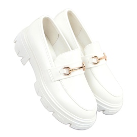 Hvide YY11 Hvide loafers med tykke såler