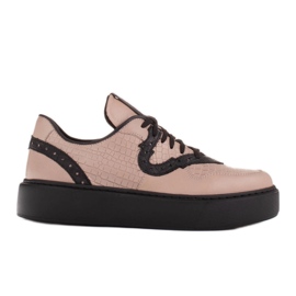 Marco Shoes Lette sneakers i naturskind beige