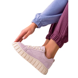 Sweet Shoes Ruskindsneakers på platformen violet
