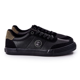Mænds læder-sneakers Big Star II174008 Sort-grøn