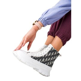 TRENDI High White Fashion Sneakers hvid sort