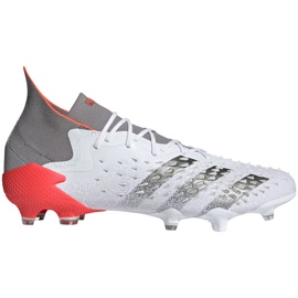 Adidas Predator Freak.1 Fg M FY6255 fodboldstøvler hvid, hvid, grå / sølv hvid