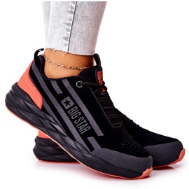 Læder Sportssko Big Star II274460 Sort rød