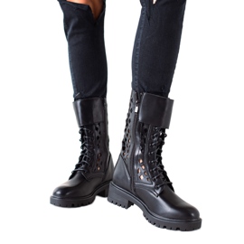 Sweet Shoes Moderigtige Openwork -arbejdere sort
