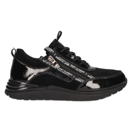 Læder sneakers Filippo DP3149 / 21 BK sort