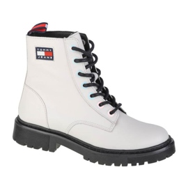 Tommy Hilfiger Jeans Iridescent Eyelets Flat Boot W EN0EN01537-YBL hvid