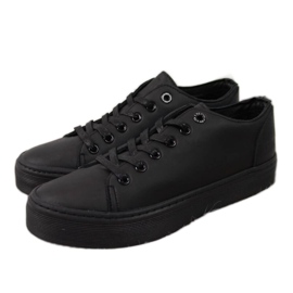 Sorte low-top sneakers på Big Star W II274098 platformen
