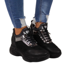 BM Sneakers på en skjult kile Navy Dot W WOL9 sort