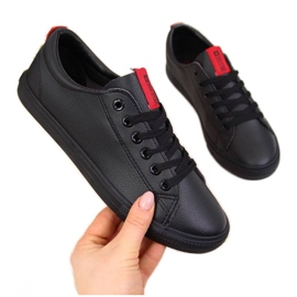 Big Star DD274687 sorte øko læder sneakers med lav top