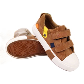 Low-top sneakers med øko-læder Big Star Jr II374017 kamel hvid