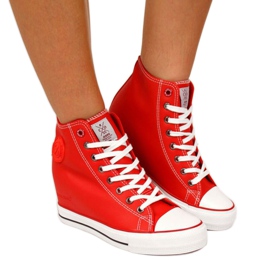 Sneakers på kilen Cross Jeans W II2R4026C rød hvid