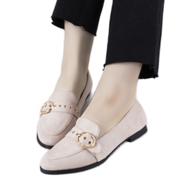 Beige loafers med guld Verreau ornament