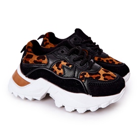 FR1 Børns sportssko Sneakers brun og sort Nila hvid