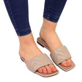 Quiltede hjemmesko S. Barski W OLI103B beige