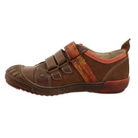 Lædersko med velcro Bartek 28764-70Q brun orange