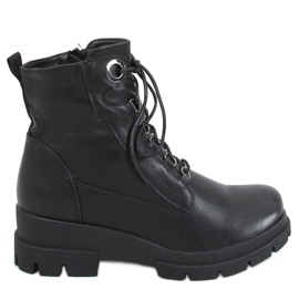 Turid Black low wedge støvler sort
