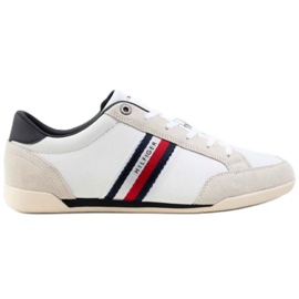 Sko Tommy Hilfiger Corporate Material Mix Læder M FM0FM03741 Ybr hvid
