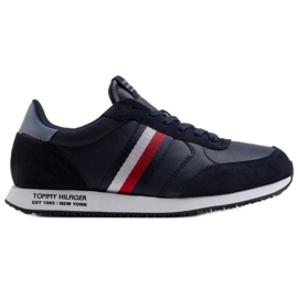 Sko Tommy Hilfiger Runner Lo Leather Mix M FM0FM03736 DW5 marine blå