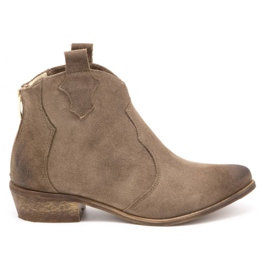 Exquisite Læder damestøvler 1128EX mandel beige