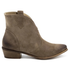 Exquisite Damestøvler i læder 1137 mørk beige