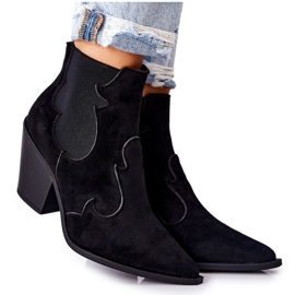 PG1 Sorte Maurelle ruskinds cowboystøvler