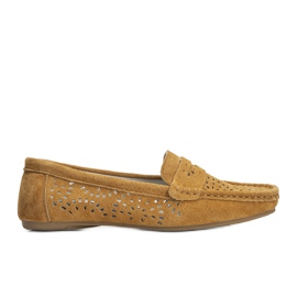 S. BARSKI Kamel loafers med gennembrudt af S. Bararski brun