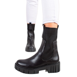 Laura Mode Slip-on Chelsea støvler på platformen sort