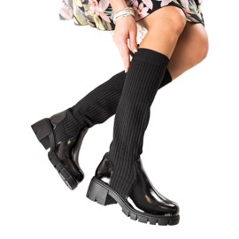 TRENDI Komfortable slip-on støvler sort