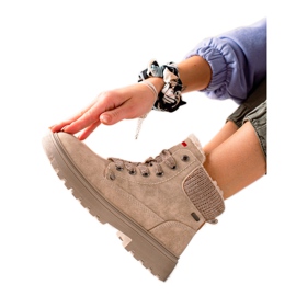 Goodin Beige Trappers Med Fåreskind