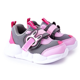 BEFADO S.A. Sportssko til børn med velcro Befado 516P091 Grå-Pink lyserød