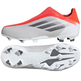 Adidas X Speedflow.3 Ll Fg Jr FY3256 fodboldstøvler rød, hvid-grå appelsiner og røde