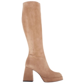 Marco Shoes Elegante Patrizia-støvler på platformen beige