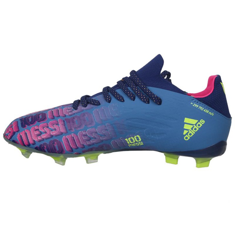 Adidas X Speedflow Messi.1 Fg Jr FY6929 fodboldstøvler marineblå, lilla, blå, flerfarvet blå