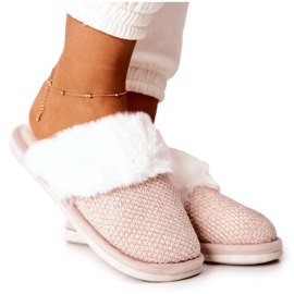 Beige Flamarin Varme Hjemmesko Med Pels