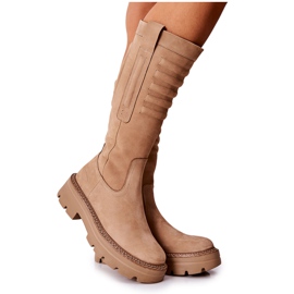 Maciejka læderstøvler Beige 05277-04