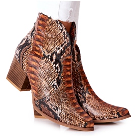 Lewski Shoes Cowboystøvler Lewski Brown Snake Pattern EV28 brun