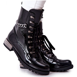 Læderstøvler Workers On Heel Laura Messi Black 2209 sort