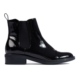 TRENDI Elegante lakerede Chelsea-støvler sort