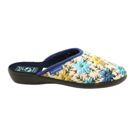 Dame hjemmesko med blomster Adanex 26743 Beige-Blå