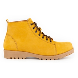 Olivier Herre vinter læderstøvler 7001KB camel nubuck gul