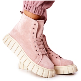 Suede High Sneakers På Pink Meniphise Platform beige lyserød