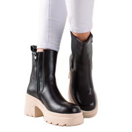 TRENDI Støvler På Beige Platform sort